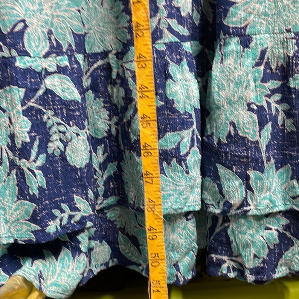 J. Jill Blue and Aqua Floral V-Neck Maxi Dress - Picture 5 of 7
